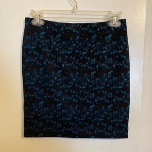 Black and Teal Mini Skirt